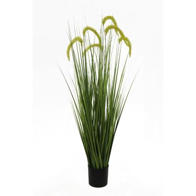 China Nearly Natural Spring Green Grass Onion Handmade Green Artificial Grass Decoration 100cm for sale