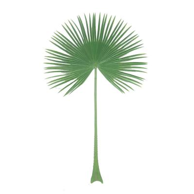 China Wholesale Custom Realistic Plant Fan UV Resistant Plastic Artificial Palm Leaves For Indoor Outdoor Decoration for sale