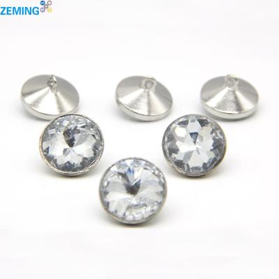 China Sustainable Furniture Factory Supplies Custom Accessory Upholstery Sofa Glass Crystal Button for sale