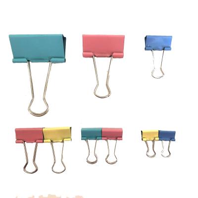 China Amazon Durable Custom Printing Hot Selling Colored Office Metal Bulldog Paper Binder Clip 15mm for sale