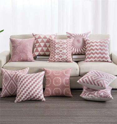 China High Quality Magnetic Cotton Home Decorative Sofa Pillows Pink Color Cotton Pillowcase for sale