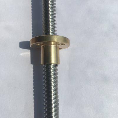 China Linear Motion System T5 T6 T8 T10 T12 Stainless Steel Trapezoidal Screw Lead Screw With Brass Nut for sale