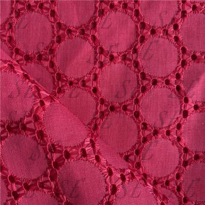 China 100% Poly Breathable Dyed Luxury Fabric Eyelet Embroidery Fabric For Woman Dress Table Cloth for sale