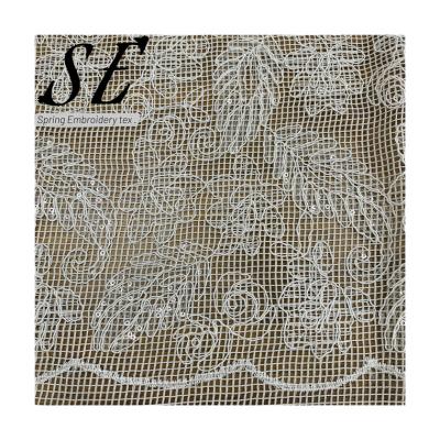 China Other ing wholesale white taping embroidery lace up sequin embroidery designs fabric 210104 for sale