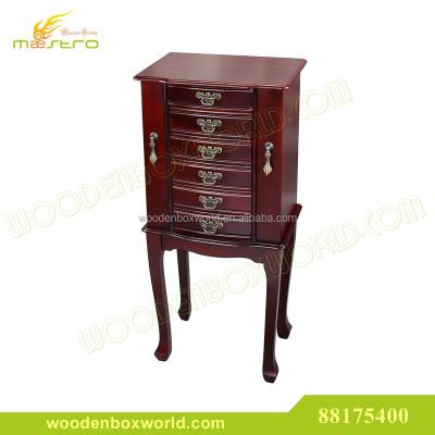 China Classic Mahogany Organizer Home Decor Handmade Wooden Jewelry Cabinet Storage for sale