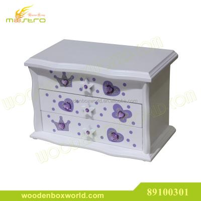 China Handmade Wooden MDF Ballerina Jewelry Musical Chest For Girls Plays Swan Lake for sale