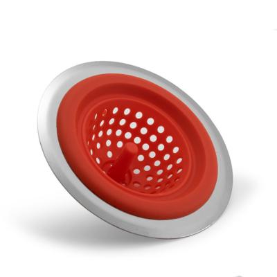 China Viable Kitchen Tools Instruments Bathroom Drain Hair Catcher Bath Plug Plug Silicone Sink Strainer For Kitchen Drain Cover for sale