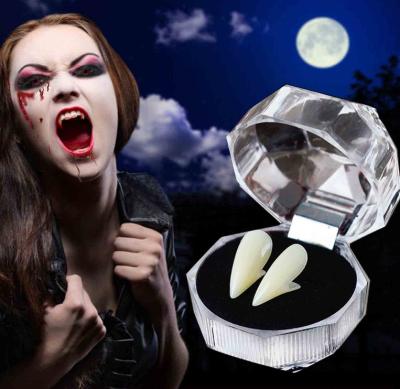 China Viable Luminous Horror Fake Teeth Halloween Vampire Teeth Zombie Teeth Vampire Denture Tiger Braces Costume Ball Cosplay Props for sale