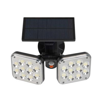 China New Garden Style Double Head Wall Light ABS Solar Outdoor Waterproof Solar Human Body Inductive Wall Light for sale