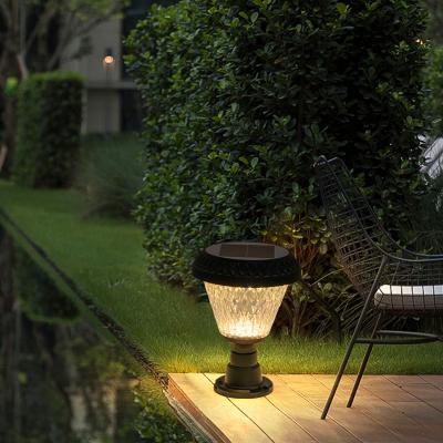 China Modern Decorative Fence Villa Post Lamp Ip65 Outdoor Waterproof Garden Stake Pillar 8W RGB Led Solar Garden Light With Motion for sale