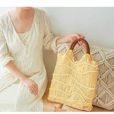 China 2020new pp manufacturers direct korean style women's fashion handbags, solid color tassels, handwoven for sale