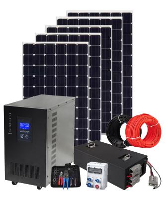 China Complete Home Solar Kit 2kw Off Grid Solar System With Lithium Battery for sale