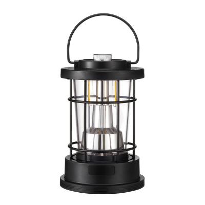 China USB LED Lantern Railroad Track Small Rechargeable Camping Lantern With Built-in Mobile 4000mAH Battery for sale