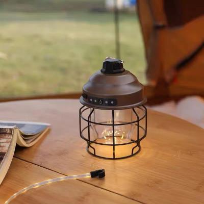 China ABS+PS+Tron 300lm Vintage COB Rechargeable Camping Lantern 3600mAH Portable Led Outdoor Camping Lantern IPX4 Lights for sale