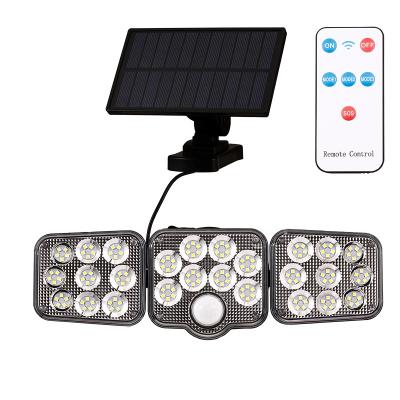 China Borosilicate 3.7v 2400mah Motion Sensor Security 62Led Outdoor Waterproof Night Light Glass Solar Wall Lights for sale