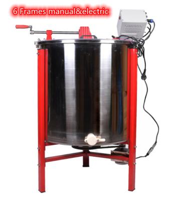 China Hot Sale 6 Frames of Hig Hefficiency Manual and Electric Honey Shaking Separate Extractor Machine Bee Customized for sale