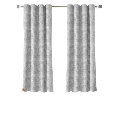 China Yarn Dyed Jacquard Ready Made Customized Traditional Floral Pattern In Gray Darkening Grommets Textured Yarn Dyed Jacquard Window Curtain for sale