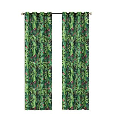 China Hot Selling Tropical Blackout Style Printed Blackout Curtains Living Room Bedroom Windows Drapes Panel Ready Made for sale