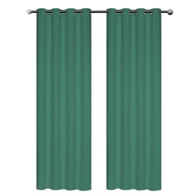 China Blackout Hot Sale Grommet Green Window Blackout Curtain For Living Room for sale