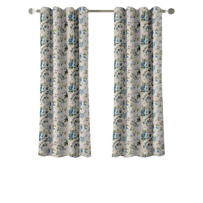 China Pastoral Style Printed 100% Polyester Blackout Flower Blackout Window Curtain For Living Room Bedroom for sale