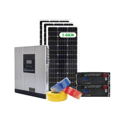 China 3000w 4000w Home Complete Set for House with 10000w Lithium Battery 3kw Solar Panel Off Grid Solar Home Lighting System for sale