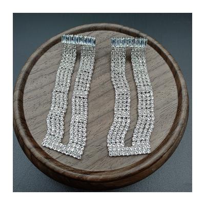 China OEM Vintage Guangding Brinco De Corrente Baguette Diamond Earrings for sale