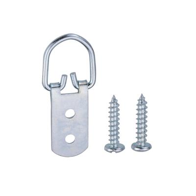 China Durable Steel D Clip Picture Frame Hanger Screw Wall Hooks for sale