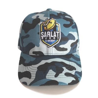 China COMMON Wholesale High Quality Custom Baseball Cap Cotton Design Hat Patch Blue Camouflage Baseball Cap for sale