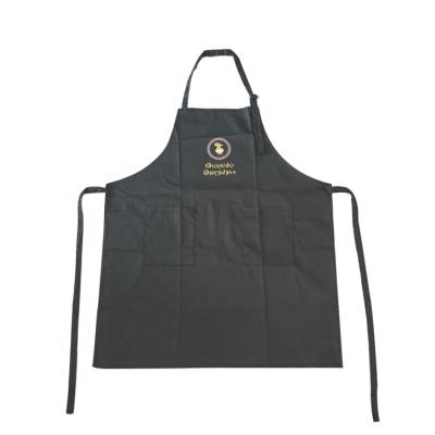 China Wholesale Chef Cleaning Cooking Apron Custom Logo Cafe Apron Two Split Pockets Printing Cooking Cotton Apron for sale