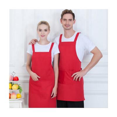 China High Quality BBQ Apron Cleaning Full Length Adjustable Waist Apron With Pockets Camp Red Chef Apron for sale