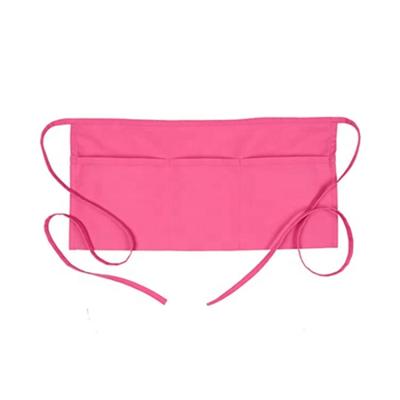 China Wholesale Eco-friendly Pink Waist Apron For Woman Polyester Half Waist Apron With Pocket Custom Waiter Waist Apron for sale