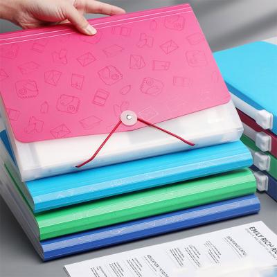 China 2022 New Office Folder Colorful Creative Folder Bag 13 Pockets Waterproof Plastic Expanding Folder for sale