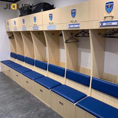 China Manufacturer Changing Room Plywood Laminate Locker With Bench for sale