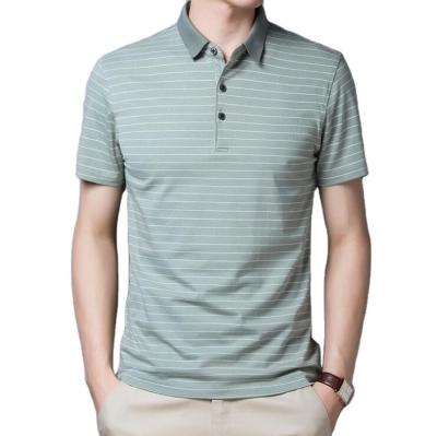 China Anti-Wrinkle Short Sleeve Embroidered 100% Cotton Golf Polo Shirt For Men for sale