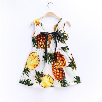 China QUICK DRY Sleeveless Flower Print Dress Girl Summer Kids Dresses GirlsPrincess Dress for sale