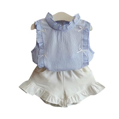 China Wholesale Casual Cotton Little Girls Kids Dress Sleeveless Sets for sale