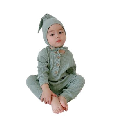 China Casual Cotton Toddler Infant Kids Clothing With Headband Baby Clothes Rompers Unisex Baby Romper Overalls for sale