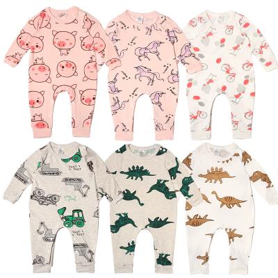 China Cute Casual/Casual Baby Long Sleeve Pajamas Clothing Snap Button Infant Rompers Overalls Rompers for sale