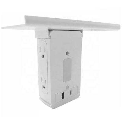 China With New US 4 Outlet Surge Night Light Protector Night Light Wall Mounted Phone Outlet Shelf for sale