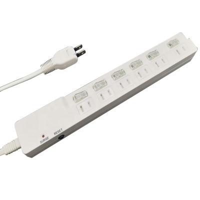 China Residential / General Purpose Japan 6 Outlet Surge Protector Power Strip for sale