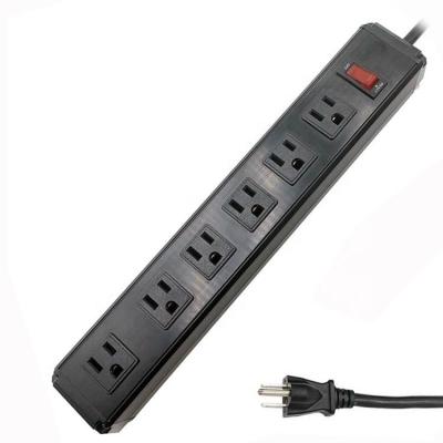 China Residential / General Purpose American 6ft Extension Cord 6 Way Surge Protector Metal Power Strip for sale