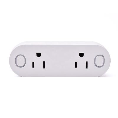 China Silver Water Brof Convenient Dual Switch Smart Plug Works With Google Home / IFTTT for sale