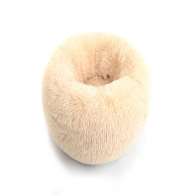 China Wholesale Custom Modern Viable Sleeping Dog Bed Sofa Bed Round Luxury Plush Kennel Modern Plush Donut for sale