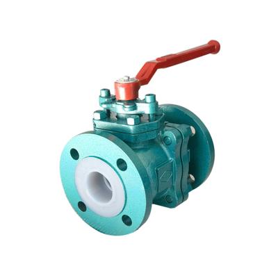 China Full General PTFE Jacketed Fluorocarbon Steel Cast Flanged Ball Valve for sale