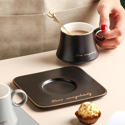 China Viable Ceramic Coffee Cup Gift Box Set Small Cappuccino Espresso Cup And Saucer Ceramic Coffee Cups For Coffee for sale