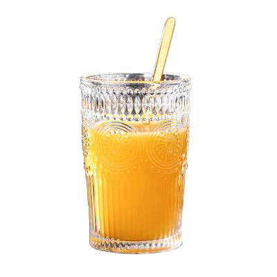 China Artistic Drinking Glasses Cup Heavy Low Glass Tumbler For Tea Water Juice Beer Wine Whiskey Cocktails in Bars for sale