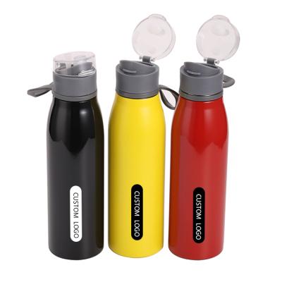 China Large Capacity 800ml Sports Agua Viable 2022 Single Layer Stainless Steel Cooling Cup Botellas De Acero Inoxidable Para With Suction for sale