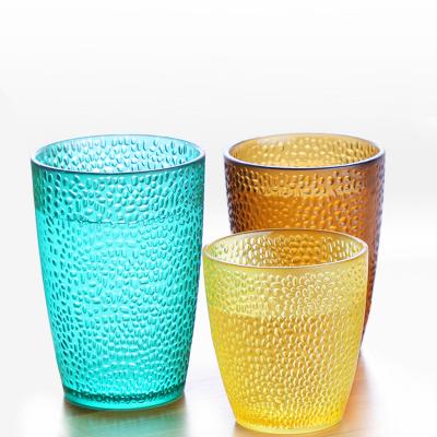 China Reusable Color Thicken Unbreakable Plastic Tritan Stemless Reusable Plastic Wine Glasses In Mouth Cup Wine Glass for sale