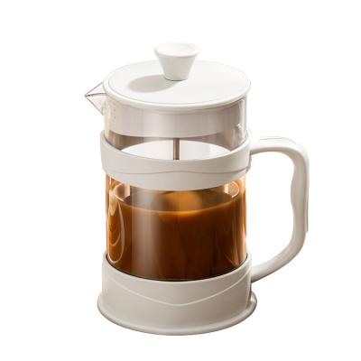 China 350ml/800ml/1000ml Sustainable Insulated Coffee Pot Thermo Teapot Double Wall Glass Lid With Handle Coffee Pot for sale