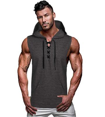 China QUICK DRY casual sports the latest sleeveless hooded vest invest summer gym fifties vest for sale